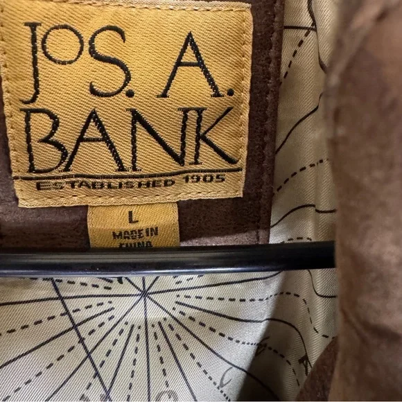 Jos. A. Bank Brown Leather Bomber Jacket